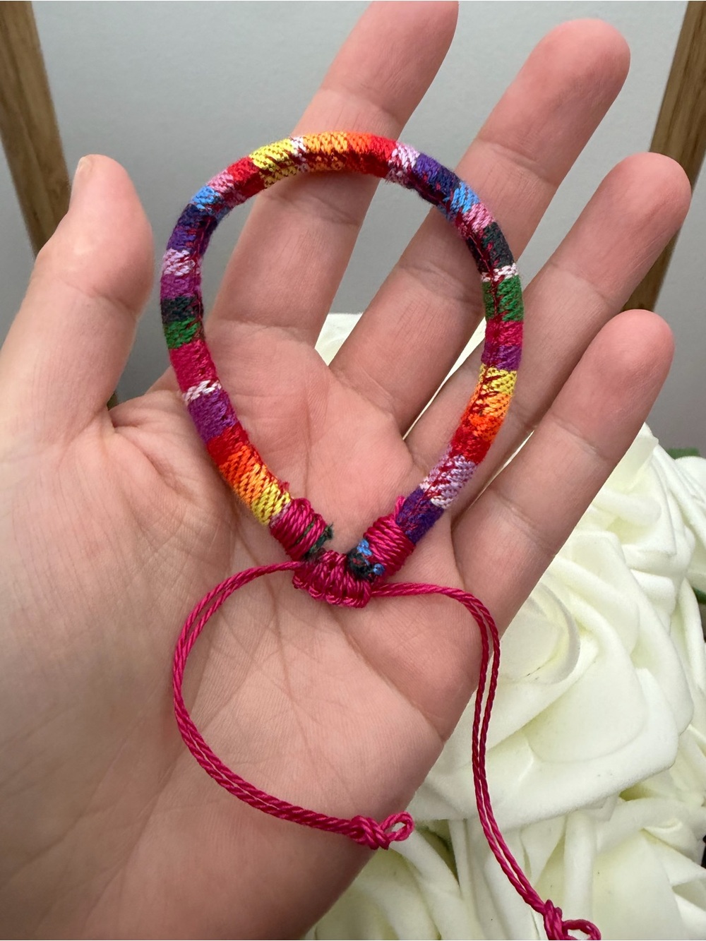 Multicolor Woven Friendship Bracelet - Pink Accent